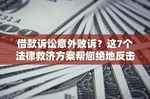 北京借款诉讼意外败诉？这7个法律救济方案帮您绝地反击！