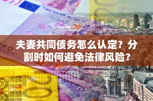 北京夫妻共同债务怎么认定？分割时如何避免法律风险？